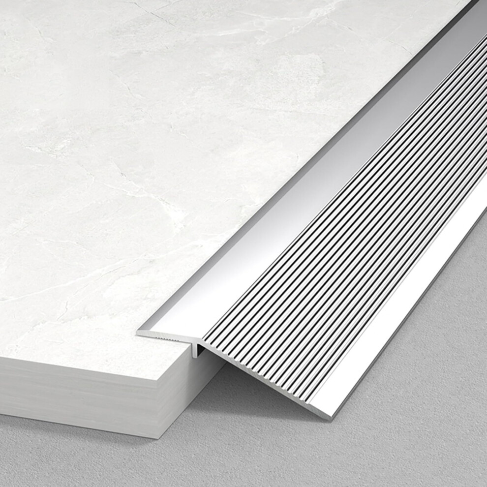 Waterproof Aluminum Floor Transition Strip 90Cm Silver Door Threshold Reducer Trim For Laminate And Tile 9351714731690