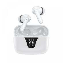(White)Wireless Earbuds, Bluetooth 5.3 Headphones, 50 Hours Playtime, Charging Case with LED Digital Display, IPX5 Waterproof Earp