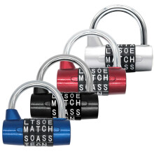 4piece combination locks, 5 characters, resettable, corrosionresistant, for lockers, red, silver, black, blue
