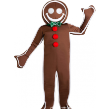 (2XL) Kostým ľadového perníkového muža pre dospelých, kostým vianočných koláčikov