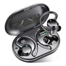 (Black)Headphones Headsets Q38 1 Pair Ear-Hook In-Ear Earphones Noise Cancelling Stereo Headphones Wireless Earbuds