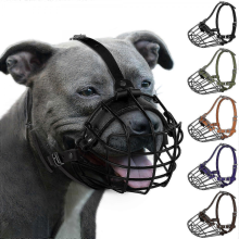 Museruola traspirante in metallo per cani di grossa taglia, adatta a Pitbull, Amstaff e Staffordshire Terrier