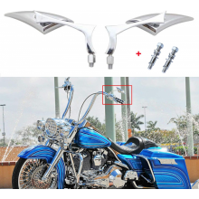 Chromen motorfiets Blade Steady CNC aluminium achteruitkijkspiegels, 8 mm/10 mm compatibel met Honda, Yamaha, Kawasaki, Suzuk
