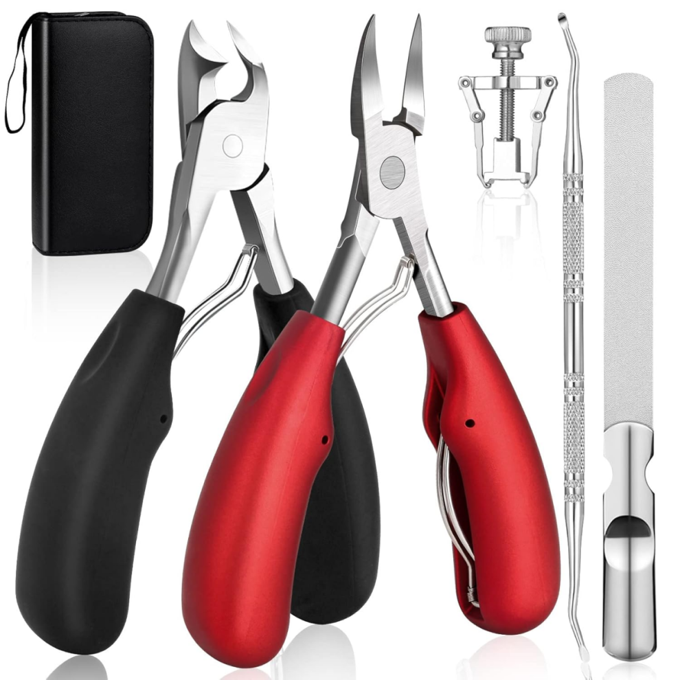 Podiatrist Toenail Clippers, Professional Thick & Ingrown Toe Nail Clippers for Men Seniors