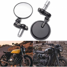 Motorfiets stuuruiteinde achteruitkijkspiegel, 7 bij 8 inch, compatibel met sportcruiser Honda, Kawasaki, Suzuki, Yamaha