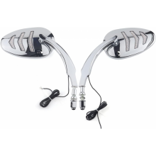 Motorrad-Rückspiegel mit sequentiellem integriertem Pfeil-LED-Blinkerlicht, kompatibel mit Harley-Davidson Bobber Cruiser Custom, Se