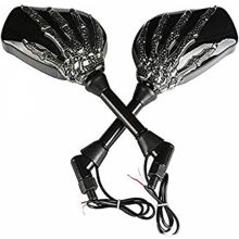 LED Skull Skeleton Hand Claw Zijspiegels met richtingaanwijzers, geschikt voor motorfietsen, 8mm/10mm draadbouten, links en r