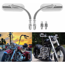 Schwarze 8 mm 10 mm Mini-Oval-Motorrad-Rückspiegel, kompatibel mit Dyna, Softail, Touring, Sportster 883, 1200, Electra Glide, Cruis