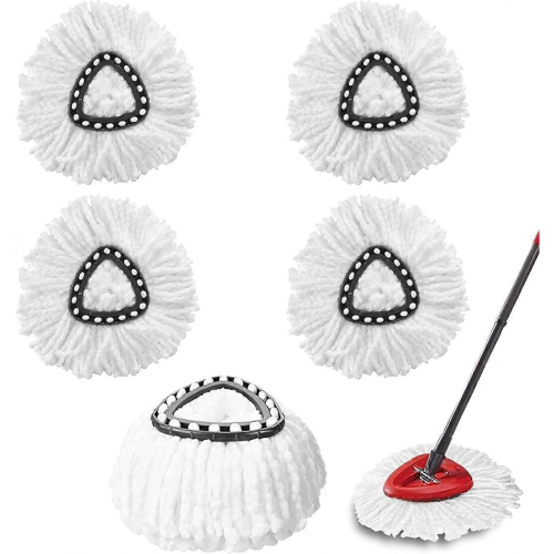 5 Pack Mop Replacement Heads ,Compatible With vileda Triangle Swivel Mops , Microfiber Swivel Mop Refill,Deep Clean,Machine Washab