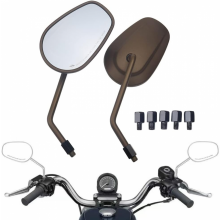 Universele ovale 8 mm 10 mm motorfiets achteruitkijkspiegels, compatibel met Honda, Suzuki, Cruiser, Chopper, Yamaha, Kawasak