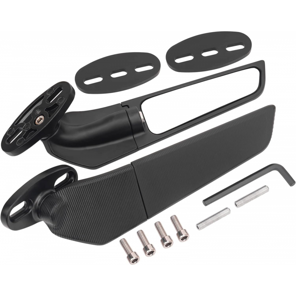 Motorcycle Wing Rearview Mirrors - Adjustable Rotating Side Mirrors For Honda Cbr125r Cbr250r Cbr300r Cbr500r Cbr600f4 Cbr600f4i C 6485316910542