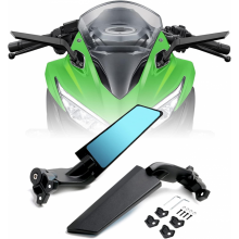 Verstelbare aluminium achteruitkijkspiegels voor motorfietsen - Wind Wing Mirrors compatibel met 2018-2022 Kawasaki Ninja 400