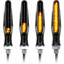 Motorrad-Blinker und Bremslichter – 4 Stück LED, 12 V, bernsteinfarbenes Tagfahrlicht für Motorrad, Dirtbike, Motorrad
