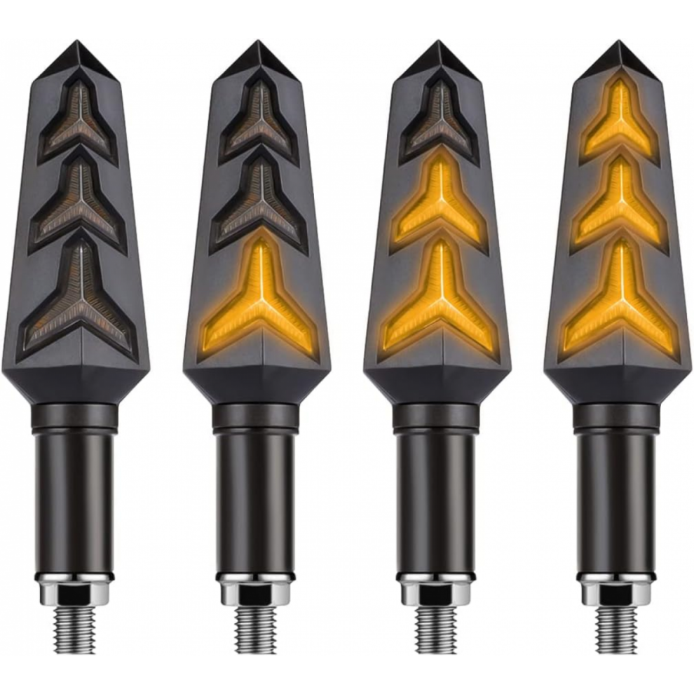 4Pcs Motorcycle Indicator Lights - 12V Bright Flowing Turn Signal, Brake, Daytime Running Led Bulbs, Universal For Motorbike, Scoo 6485316910894