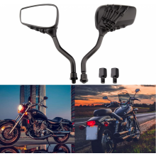 Chrom-Rückspiegel für Motorrad, 8 mm/10 mm, Totenkopf-Skelett, kompatibel mit Honda, Yamaha, Kawasaki, Suzuki, Aprilia