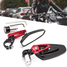 Rétroviseurs moto embout de guidon 7/8" (22 mm) - Accessoires moto scooter compatibles avec Yamaha MT-03, MT-07, FZ-07, MT-09, FZ-09
