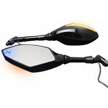 Rétroviseurs latéraux à LED en forme de tête de mort et de griffe avec clignotants, compatibles avec motos, filetage 8 mm/10 mm, gau