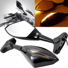 Universal-Motorrad-Blinker, bernsteinfarben, LED, integrierter Blinker, Seitenmarkierungs-Rückspiegel, vorne und hinten, blendfrei,
