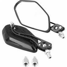 Universele motorfiets achteruitkijkspiegels met motorfiets telefoonhouder, 1 paar 8 mm 10 mm aluminiumlegering vlampatroon ac