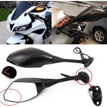 Motorfiets achteruitkijkspiegels met LED-richtingaanwijzer, compatibel met Honda CBR 1000RR 600RR 250R, Suzuki GSXR600 GSXR75