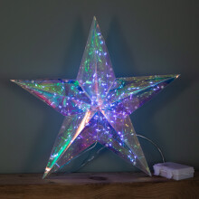36cm Battery Operated Light up Hanging Christmas Dreamlight Star with 100 White LEDs