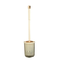 Toilet Brush and Holder with Long Handle, Soft Bristles, Wall Mounted Compact Design for Small Bathroom