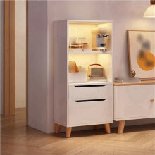 Modern White Bookshelf with Drawers, Dual Drawer Storage Shelf for Living Room, Office and Study