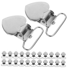 30pcs HeartShaped Suspender Clips Stainless Steel Fastener Clips for Clothing Bibs and DIY Crafts