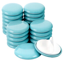 12 Pack Furniture Sliders for Carpet 50mm Sky Blue, Self Adhesive Pads with Noise Reduction and Floor Protection
