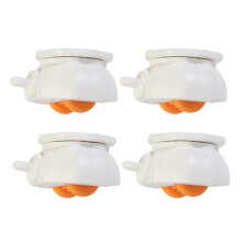 Self Adhesive Caster Wheels 12PCS with Brake for Furniture and Storage Boxes, LowProfile NoiseReduction Design (WhiteYellow)