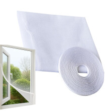 Adhesive Window Screen Mesh 59x51in, Reusable Mosquito Net for Windows and Sliding Doors, Insect Blocking Breathable Barrier