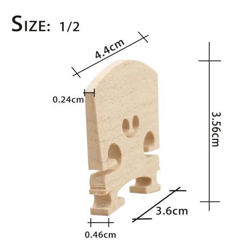 1/2 Size Maple Violin Bridge Replacement for Fiddle Student Violin, Enhanced Tone and Stable Support 1
