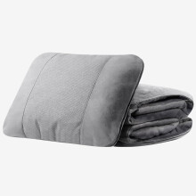 3in1 Car Lumbar Support Pillow and Travel Blanket for Mercedes Benz GLE, Ergonomic Plush Fleece, Grey