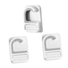 3pcs Wall Mounted Mop and Broom Holder with Secure Grip Clips, Adhesive No Drill Organizer for Kitchen and Garage