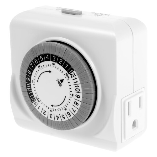 1Pc/2Pcs 24 Hour Mechanical Outlet Timer Plug with Dual Outlets, Energy Saving 3 Prong Indoor Timer for Lights
