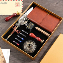 Feather Calligraphy Fountain Pen Set with Elegant Feather Design, Metal Nib and Gift Box (Color D)