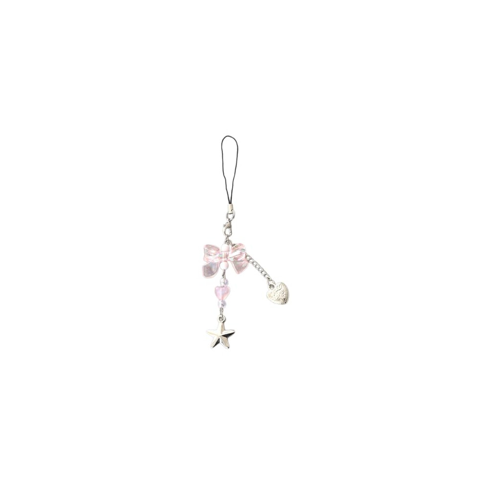 Cute Beaded Phone Charm Strap With Butterfly Heart Pendant, Detachable Wrist Lanyard For Girls 9351714748858
