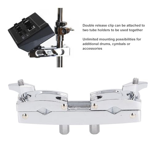 Adjustable Drum Clamp with Quick Release Lock, Heavy Duty Cymbal Stand Mount Holder for Percussion Setup 2