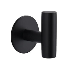 Wall Mounted Coat Rack Black Metal 2 Piece Set, Industrial Wall Hooks for Bathroom or Entryway Storage