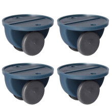Adhesive Caster Wheels 4Pcs Blue Easy Glide Swivel Rollers for Small Furniture, Trash Cans and Storage Boxes