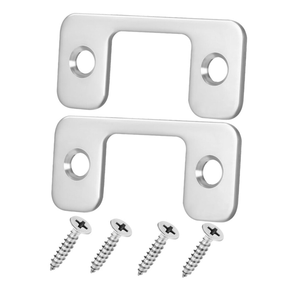 2Pcs Door Reinforcement Plate Set, Stainless Steel AntiâTampering Strike Plate For Enhanced Door Security 9351714733182
