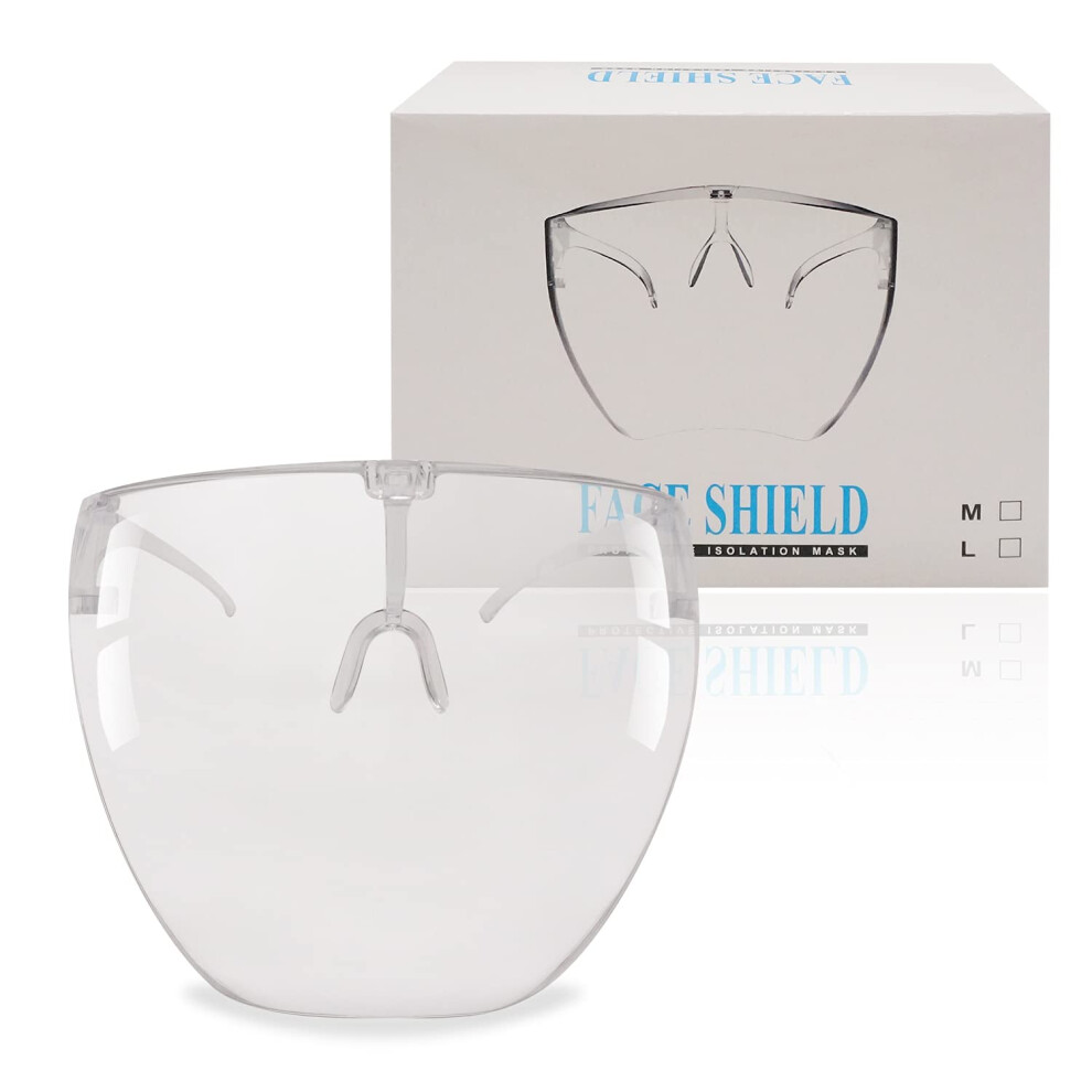 Clear Face Shield With Glasses Frame, Antifog Full Face Coverage, Reusable Uv Protective Visor For Adults 9045646523590