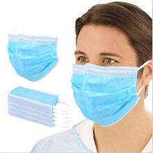 Disposable Face Masks 100 Pack 3 Ply Non Woven with 3 Layer Protection Breathable Comfort Fit Adjustable Nose Bridge