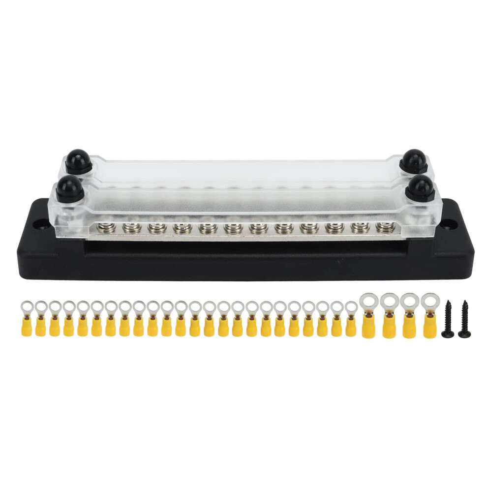 Dc 12Â48V Power Distribution Block Busbar Terminal With Clear Cover For Car Rv Boat 28 Terminals 9045646542430
