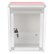 Red Aluminum Wall Mounted Mailbox, Weatherproof Locking Outdoor Mail Box for Home