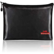 Fireproof and Waterproof Document Bag with Zipper, Expandable Safe Storage Pouch for Cash and Files
