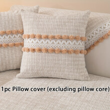 (Off White, Pillow Cover 17.7*17.7in/45*45cm) 1pc Anti-cat scratch snowball sofa cushion four seasons universal high-end sofa cover sofa