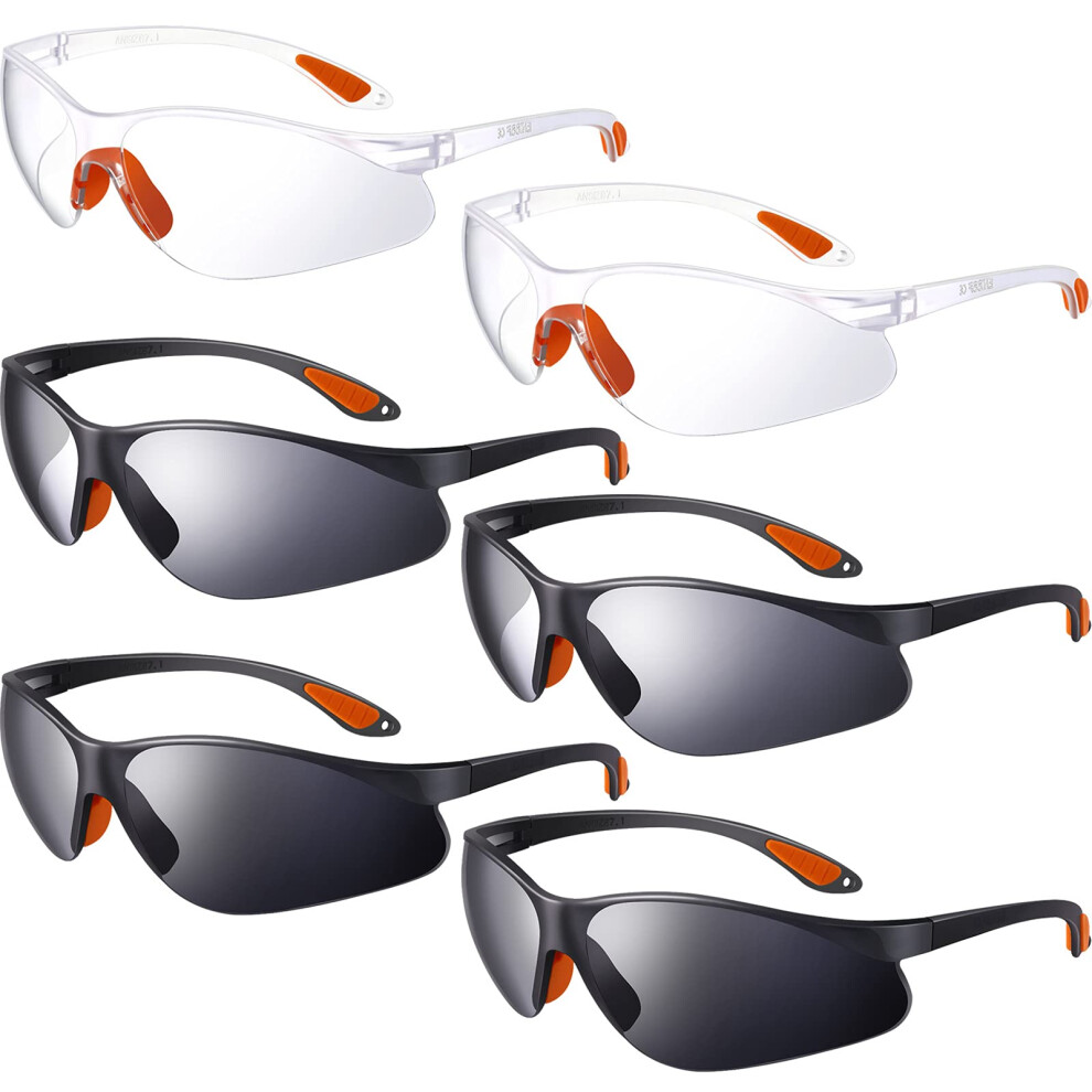 6 Pairs Antifog Safety Glasses Clear Lens Impactresistant Protective Eyewear For Construction Shooting Lab Work 9045646523866