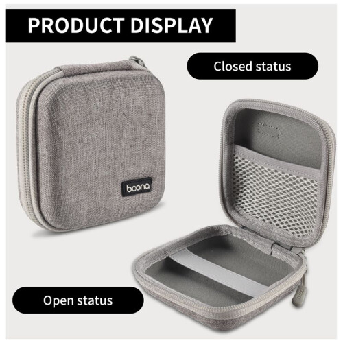 BOONA Portable Travel Storage Bag Multi-Function Storage Bag for  Air/Pro Power Bank Data Cable Charger Headset Gray 1
