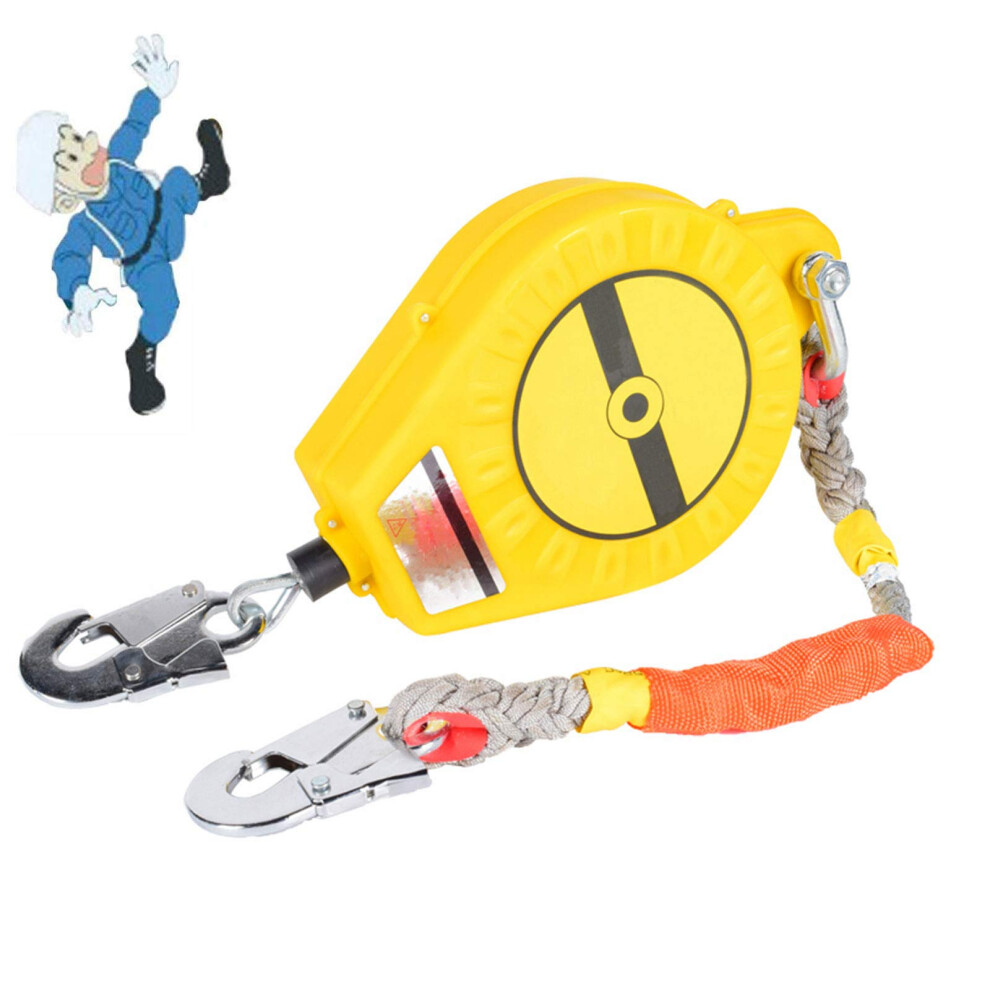 Self Retracting Lifeline 15M For Harness, Retractable Fall Protection Lanyard, 330Lb Capacity, Selflocking Rebar Hook 9351714734004